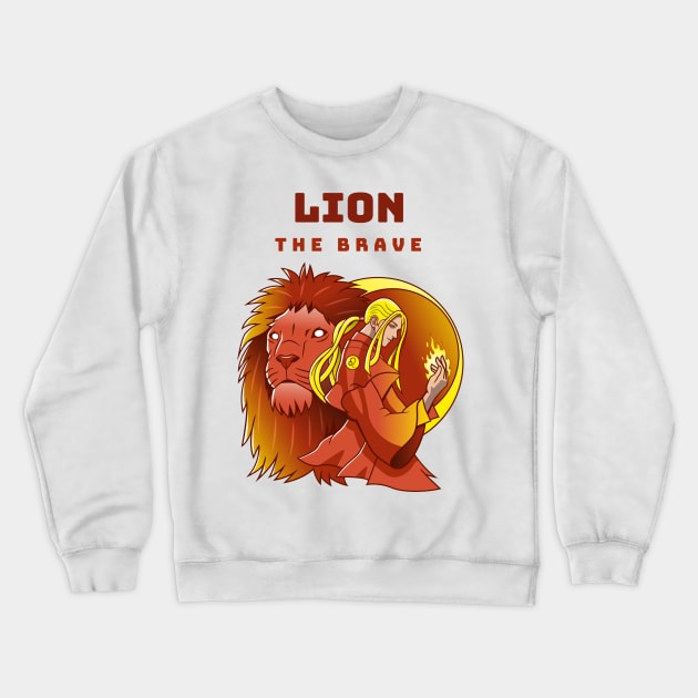 LION THE BRAVE Crewneck Sweatshirt by Creativity Haven